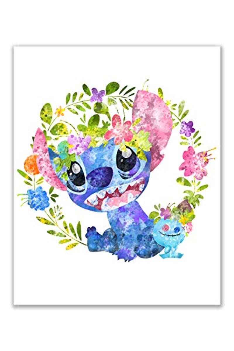BigWig Prints BigWigPrints Lilo & Stitch Wall Art - Set of 3 (8 inches x 10 inches) Ohana Means Family Poster Prints Coachella Watercolor Quote, Nursery - Image 3