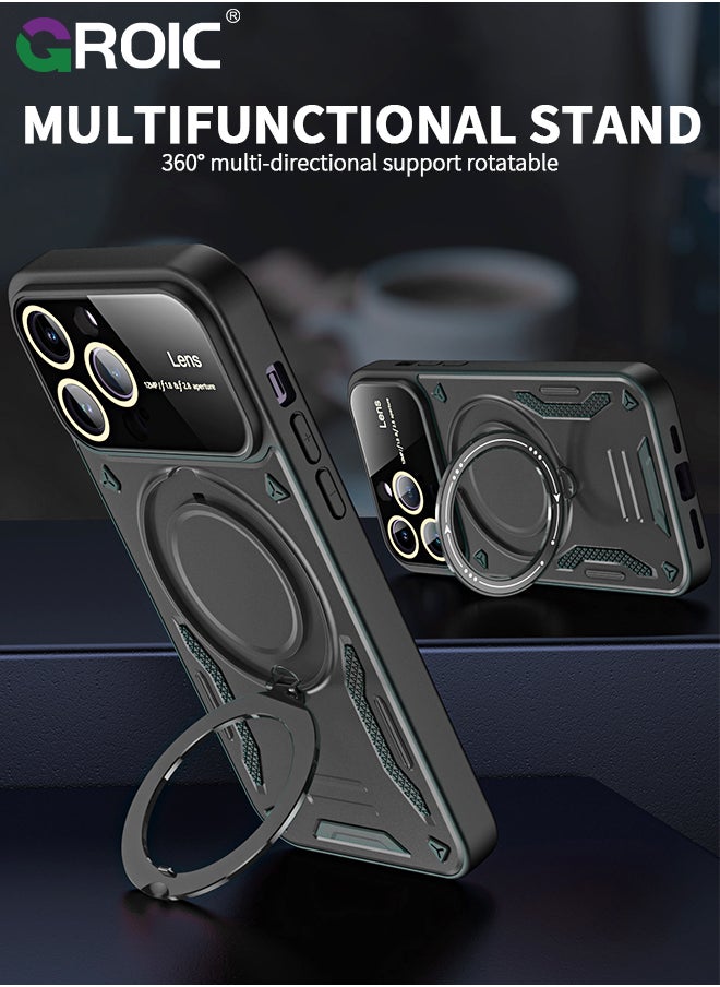 GROIC - Magnetic Case for iPhone 15 Pro 6.1" Case with Invisible Magnetic Ring Stand Compatible with MagSafe, Full Camera Lens Protection,Anti-Fingerprint, Shockproof Protective - Image 1