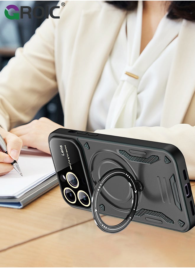 GROIC - Magnetic Case for iPhone 15 Pro 6.1" Case with Invisible Magnetic Ring Stand Compatible with MagSafe, Full Camera Lens Protection,Anti-Fingerprint, Shockproof Protective - Image 1