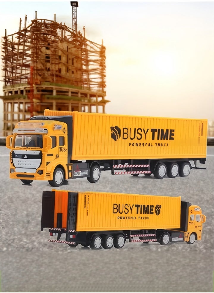 DUNISO Container truck toy car, container transport vehicle model toy, inertia car toy, detachable, suitable for children over three years old, 32 * 5.5 * 7.5CM  - Image 1