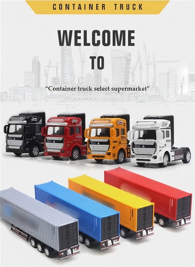 DUNISO Container truck toy car, container transport vehicle model toy, inertia car toy, detachable, suitable for children over three years old, 32 * 5.5 * 7.5CM - Image 3