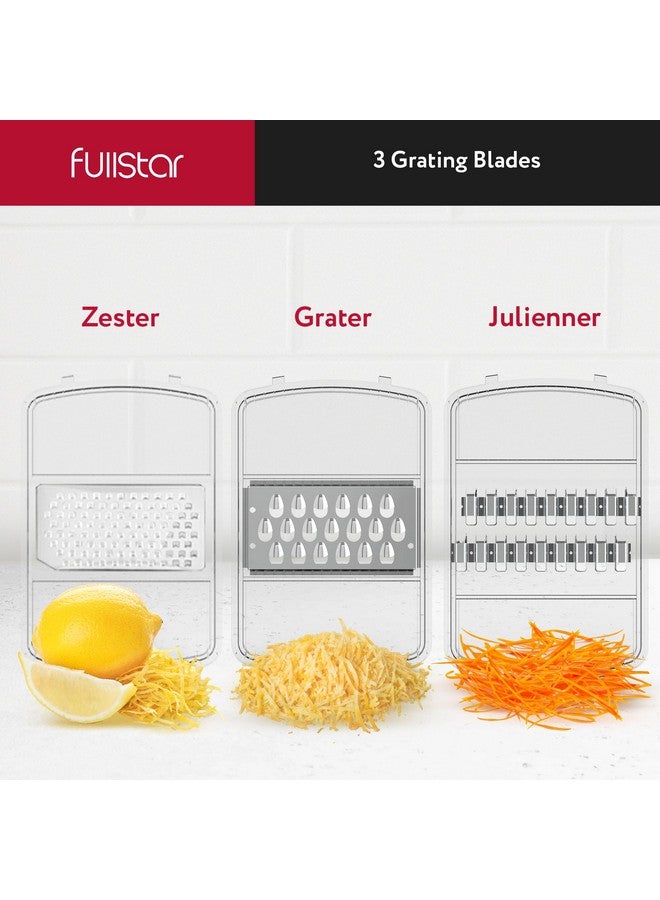 Fullstar Fullstar Mandoline Slicer for Kitchen, Fruit Cutter, Cheese Grater, Cucumber Slicer, Veggie Spiralizer, Food Cutter & Kitchen Gadgets with Safety Glove (11 in 1, Clear) - Image 5