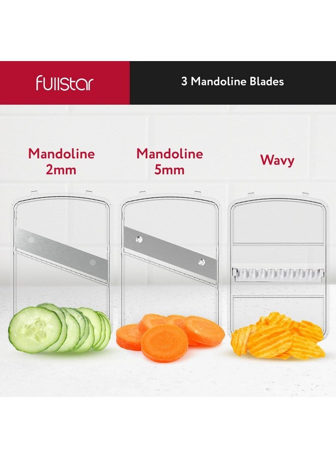 Fullstar Fullstar Mandoline Slicer for Kitchen, Fruit Cutter, Cheese Grater, Cucumber Slicer, Veggie Spiralizer, Food Cutter & Kitchen Gadgets with Safety Glove (11 in 1, Clear) - Image 4