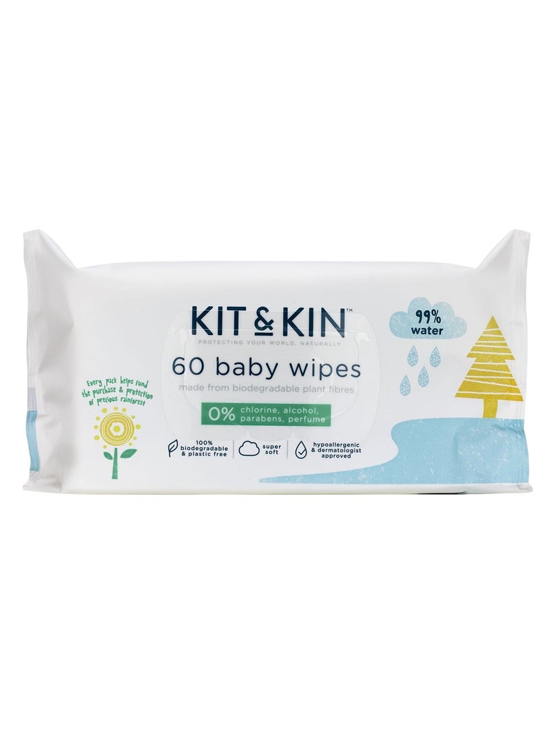 Kit & Kin Baby Wipes 60 Wipes - Image 1