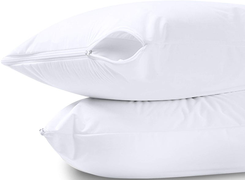 Utopia Bedding Waterproof Pillow Protector Zippered (2 Pack) Standard - Bed Bug Proof Pillow Encasement 20 x 26 Inches - Image 1