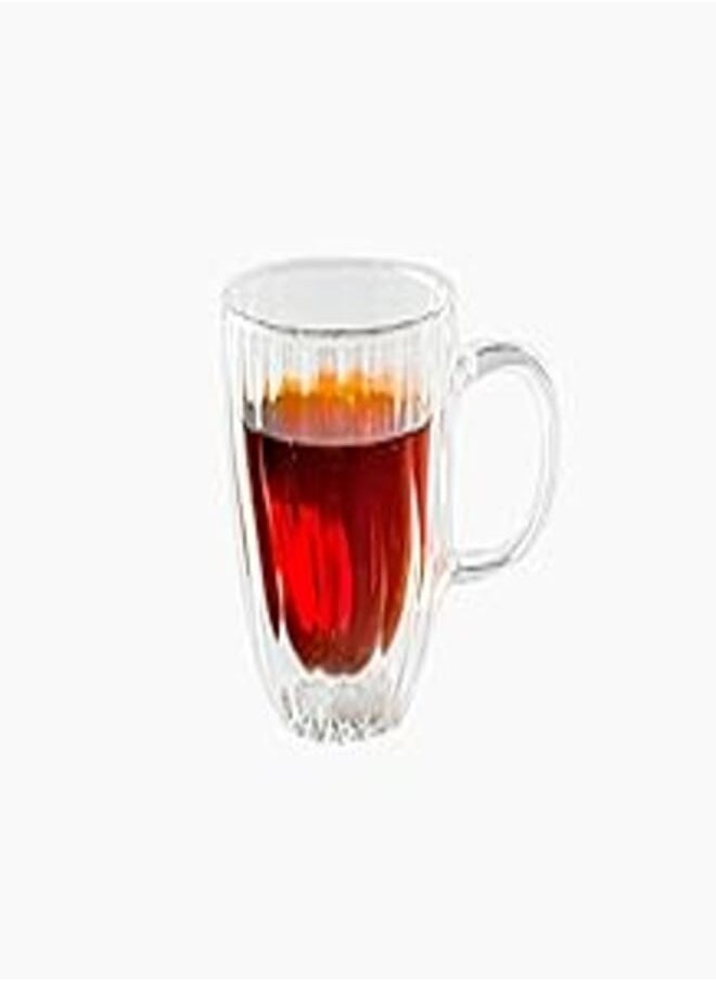 Zinnia Zinnia 248 Double Glass Coffee Cup 2-Piece Set, 300 ml Capacity 