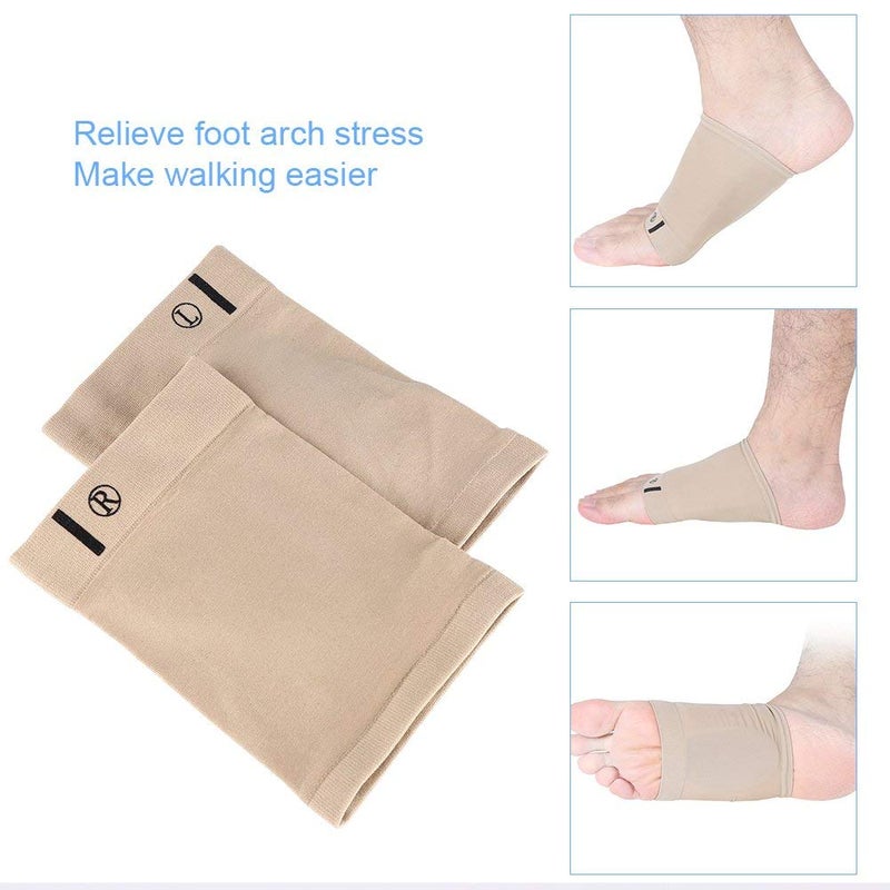 كلاراكو نعل داخلي لدعم قوس القدم من الجل، زوج واحد من أكمام قوس القدم الشفافة الناعمة المصنوعة من السيليكون القابلة لإعادة الاستخدام لتخفيف آلام التهاب اللفافة الأخمصية ودعم قوس القدم ونتوءات الكعب المبطنة للنساء والرجال - Image 5