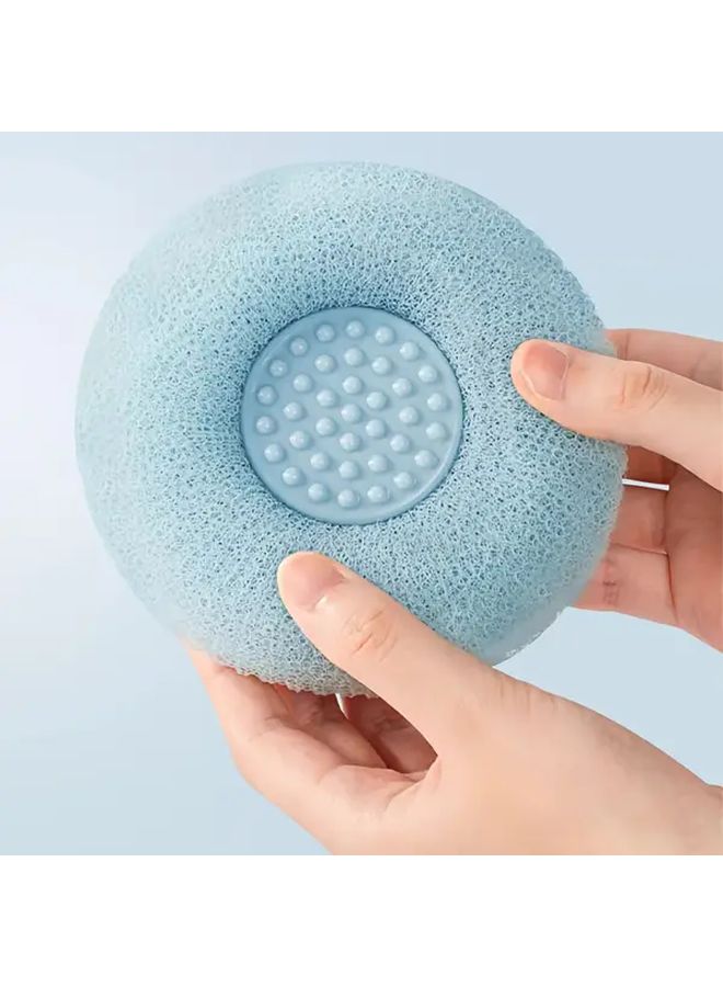 Gentle Light Beige Scrubber Bath Sponge Ball With Suction Cup - Image 5