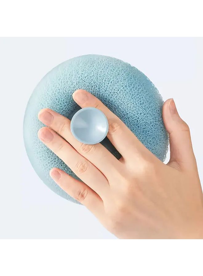 Gentle Light Beige Scrubber Bath Sponge Ball With Suction Cup - Image 4