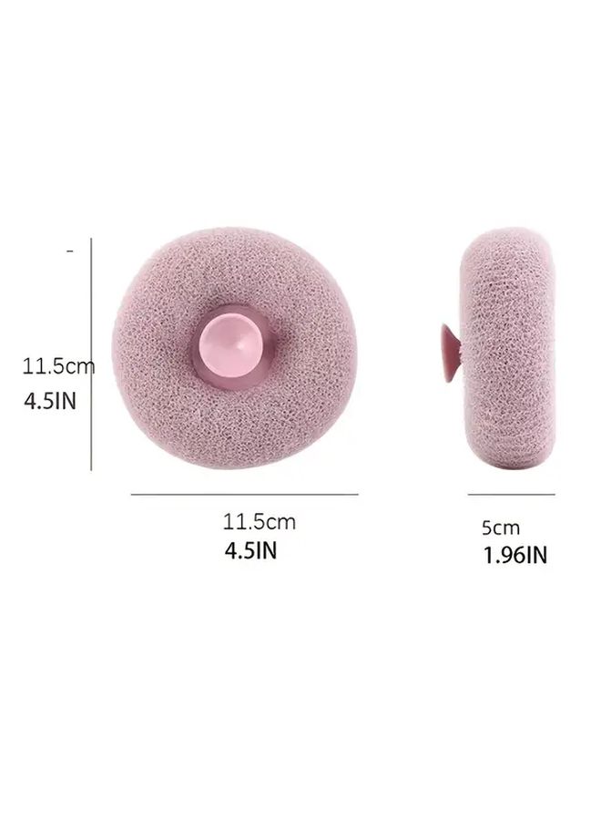 Gentle Light Beige Scrubber Bath Sponge Ball With Suction Cup - Image 3
