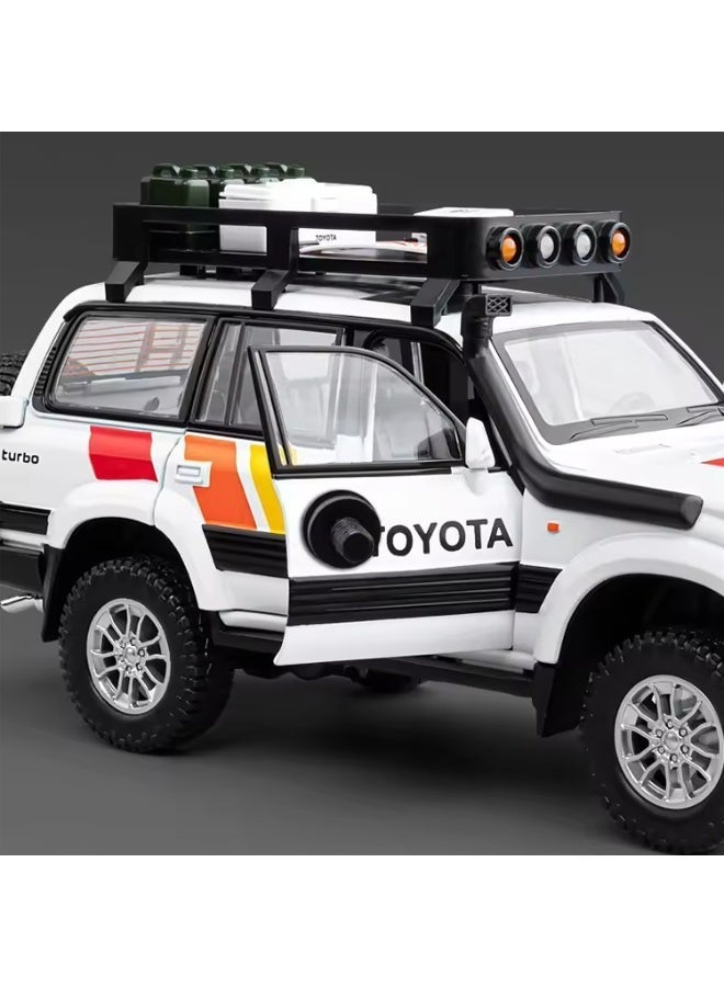 تويوتا Toyota Land Cruiser LC80 Diecast Metal Model Car 1/24 - 01 Pcs Assorted – Off-Road SUV Toy with Pull-Back Action, Lights & Sound - Image 4