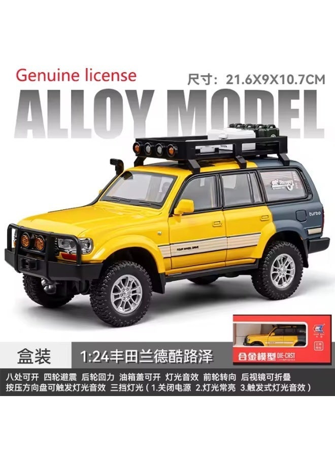 تويوتا Toyota Land Cruiser LC80 Diecast Metal Model Car 1/24 - 01 Pcs Assorted – Off-Road SUV Toy with Pull-Back Action, Lights & Sound - Image 2