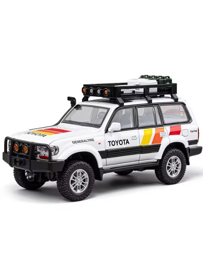 Toyota Land Cruiser LC80 Diecast Metal Model Car 1/24 - 01 Pcs Assorted – Off-Road SUV Toy with Pull-Back Action, Lights & Sound