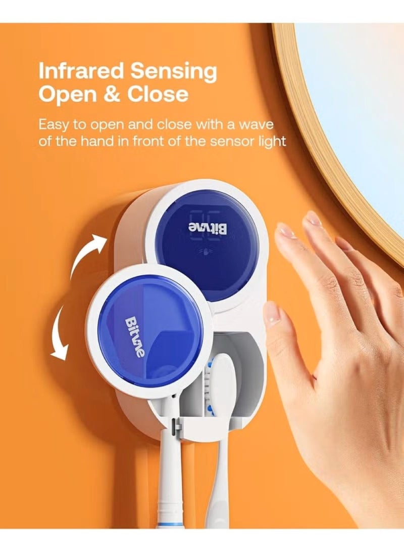 Bitvae Toothbrush Cleaner, UV-C Cleaning and Air Drying, LED Smart Screen, Rechargeable Wall Mount Toothbrush Holder - Image 2