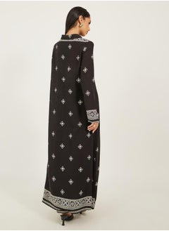 Styli Placement Print Spread Buttoned Shirt and Wide Leg Pants Set  - Image 5