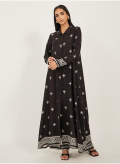 Styli Placement Print Spread Buttoned Shirt and Wide Leg Pants Set  - Image 2