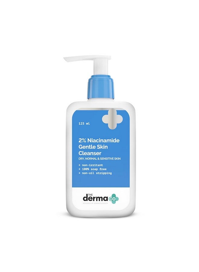THE derma Co 2% Niacinamide Gentle Skin Cleanser For Sensitive, Dry, Normal Skin - 125 Ml Non-Irritant | 100% Soap-Free | Non-Oil Stripping | Gently Cleanses Makeup  - Image 1