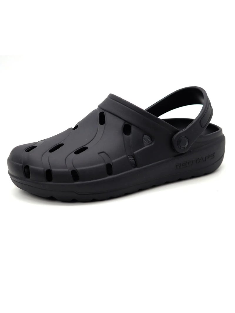 Red Tape Men's Discover Comfortable Clogs || Sandals with Adjustable Back Strap for Men Black - Image 4