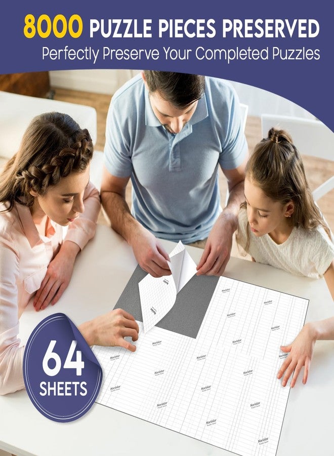 Nariolar Ultra Adhesion Puzzle Glue Sheets, 64 Puzzle Saver Sheets Preserves 8×1000 Pieces - Image 2