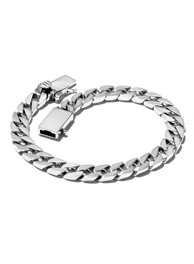 Solid Chain Bracelets 20 cm Heavy Silver Cuban Link Bracelets  Premium Quality Fine Bracelets For Men and Women, Ideal for Daily Wear, Office Outfits, Date Nights, Weekend Hangouts, Music Festivals, Wedding Guest Looks, Casual Gatherings and Formal Events - Image 5