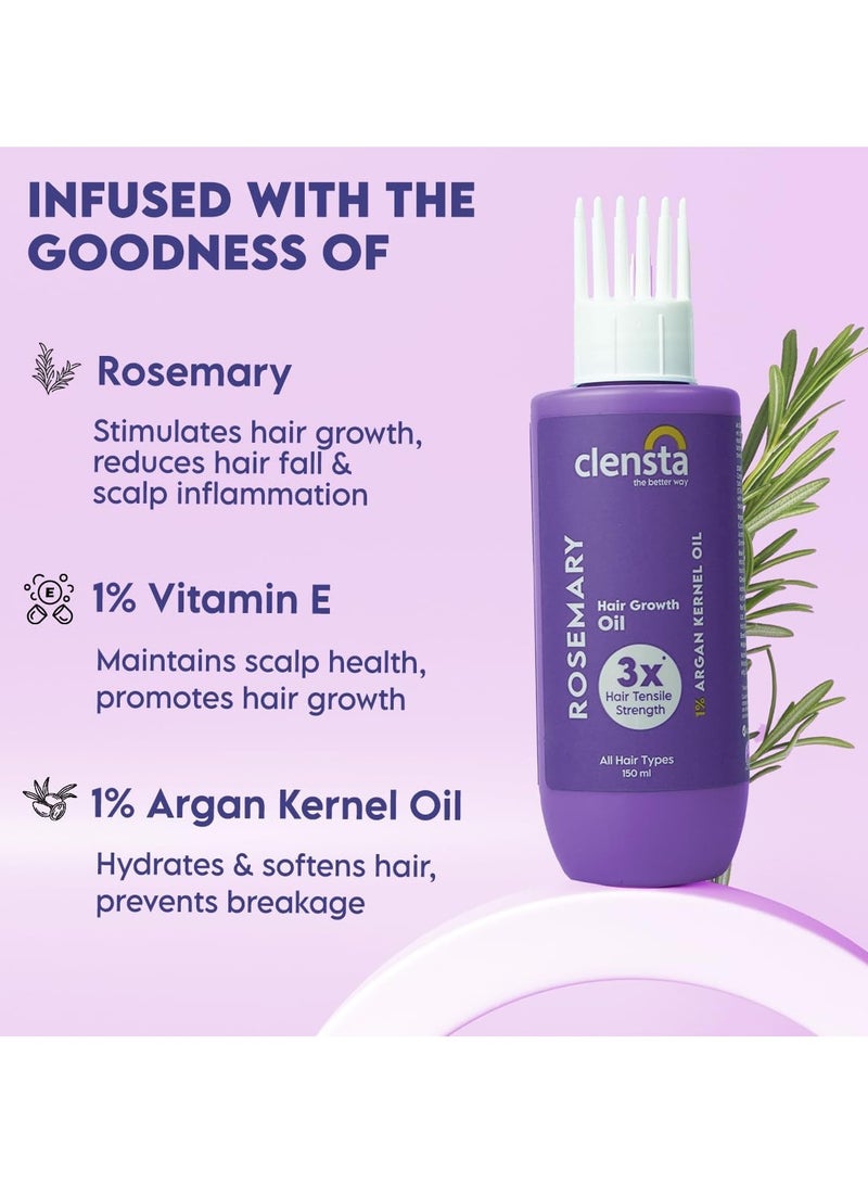 Clensta Rosemary Hair Fall Control Oil 150ml - Image 4