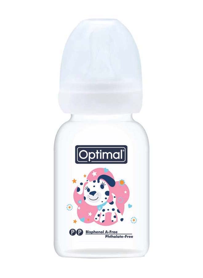 Optimal زجاجة رضاعة ضيقة العنق 140 مل، بيضاء - Image 1