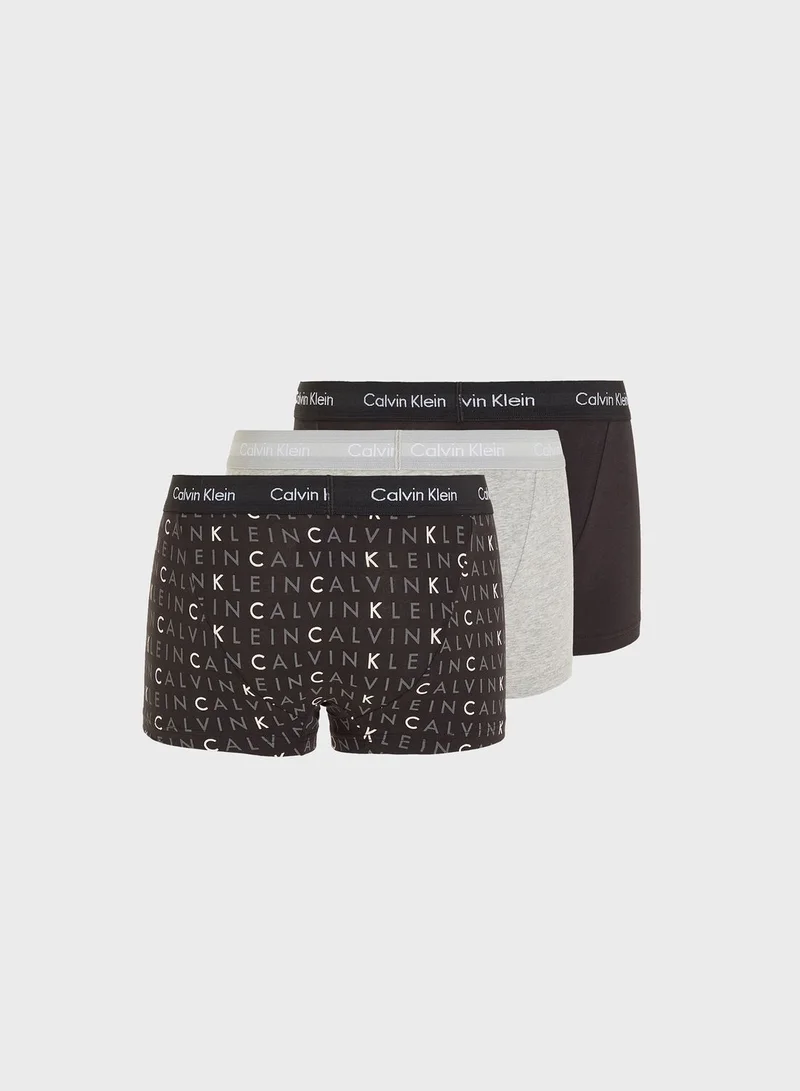 CALVIN KLEIN 3 Pack Logo Band Trunks