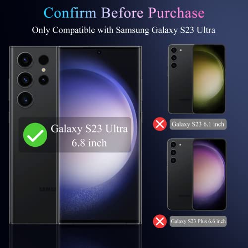 LYWHL [2+2 Pack] for Samsung Galaxy S23 Ultra Matte Privacy Screen Protector [Compatible Fingerprint] Anti-Spy Anti-Glare Full Adhesive Flexible Film + Camera Lens Glass Protector - Image 2