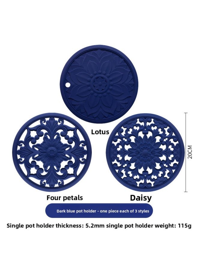 Hollow Heat Insulation Pad High Temperature Resistant Silicone Pot Pad Vegetable Pad Dining Table Pad Chinese-style Anti-scalding Plate Casserole Pot Pad 