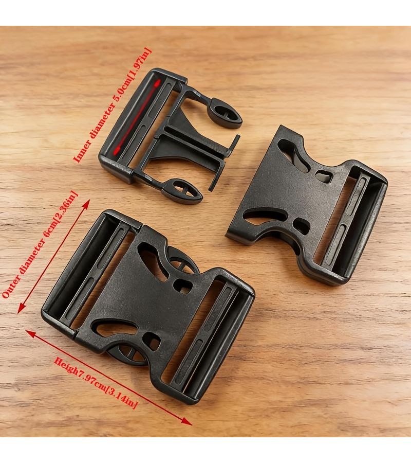 Thickened Hollow Out Double Adjustment Plastic Snap Fastener 5.0cm Inner Diameter 3PCS No Sewing Easy to Install Length Adjustable Both Sides For Luggage And Clothing Replacement - Image 2