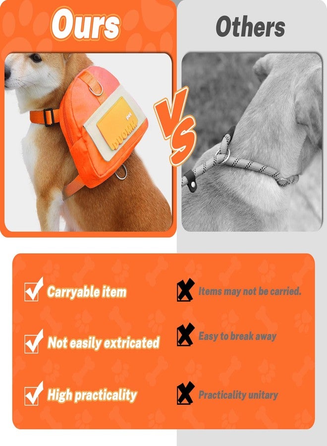 Bagentry Orange Dog Harness Backpack with Leash & Poop Bag Dispenser, Modern Style, Medium Dog, 17-33 Lb, 5.9" x 5.9" x 2.3" - Image 4