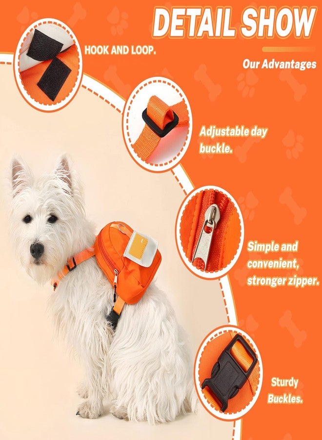 Bagentry Orange Dog Harness Backpack with Leash & Poop Bag Dispenser, Modern Style, Medium Dog, 17-33 Lb, 5.9" x 5.9" x 2.3" - Image 3