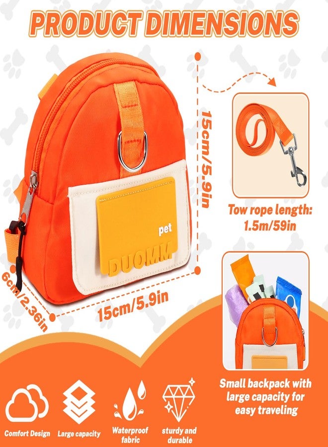Bagentry Orange Dog Harness Backpack with Leash & Poop Bag Dispenser, Modern Style, Medium Dog, 17-33 Lb, 5.9" x 5.9" x 2.3" - Image 2