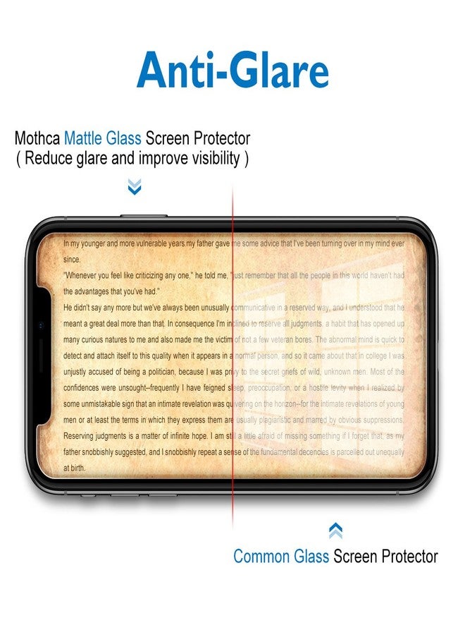 Mothca Matte Glass Screen Protector for iPhone 11 Pro Max/iPhone XS Max 6.5-inch, Anti-Glare & Anti-Fingerprint Tempered Glass Film, Case Friendly, Easy to Install, Bubble Free - Smooth as Silk - Image 3