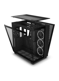 NZXT H9 Elite Black, Dual-Chamber ATX Mid-Tower Case, Tempered Glass, RGB, Vertical GPU Support, 6 Fans Included, USB-C, 360mm Radiator Support, 435mm GPU, 165mm CPU Cooler, 4+2 SSD, 2 HDD, Cable Management, Matte Black | CM-H91EB-01  - Image 5