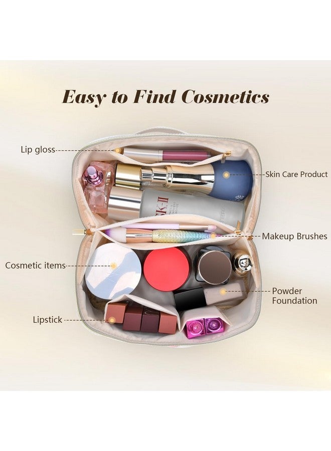 DTBG Personalized Cosmetic Bag, Inital Makeup Bag Birthday Gift Stuff Bag For Women Large Capacity Travel Make Up Bag Pouch Cute Quilted Preppy Makeup Bag Gifts For Girls, Wife - A - Image 3