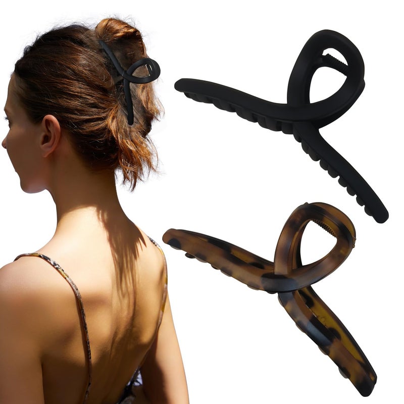 Nalodu 5 Inch Extra Large Claw Clips, 13 cm No Slip Matte Jumbo XL Hair Clips for Thick Long Curly Hair, Big Hair Claw Clips, 2 Pack - Image 1