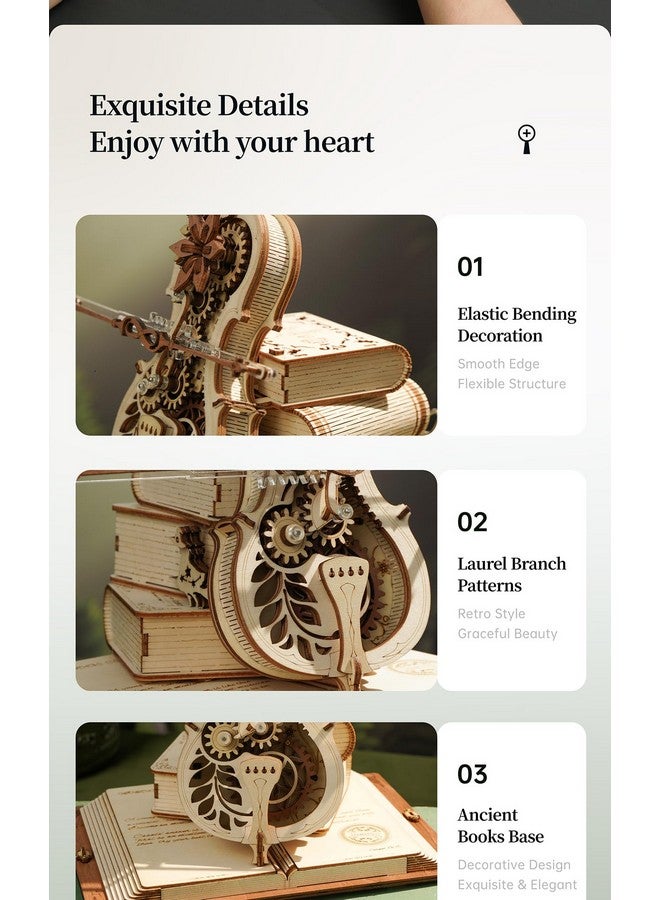 Robotime روبوتيم AMK63 تشيلو سحري للبالغين 3D ألغاز - ألغاز خشبية ثلاثية الأبعاد للبالغين - صندوق موسيقي خشبي لبناءه - هدايا موسيقية فريدة من نوعها لمجموعات الهوايات - Image 5