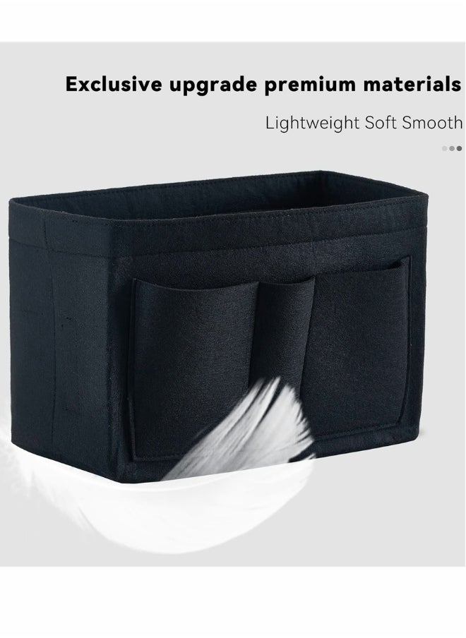 Generic Purse Organizer Insert, Women Felt Bag Organizer Insert, Multi-Pocket Bag in Bag for Womens Handbag Travel Tote Hobo Bag Storage Purse Liner Divider for Any Brand Tote, Black, L Size  - Image 2