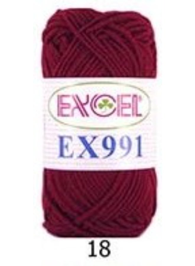 Excel EX991 Crochet Yarn Maroon 18 - Image 1