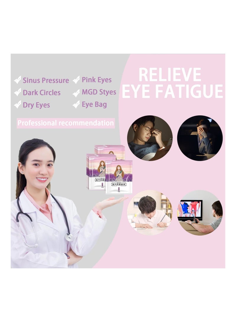 Heated Eye Mask, 20Pairs Steam Eye Mask, Heated Eye Mask for Dry Eyes, Warm Eye Compress, Eye Care Steam Warm Eye Mask, Relaxation & Eye Strain, Fatigue Disposable Moist Hot Compress Eye Patch (Lavend - Image 5