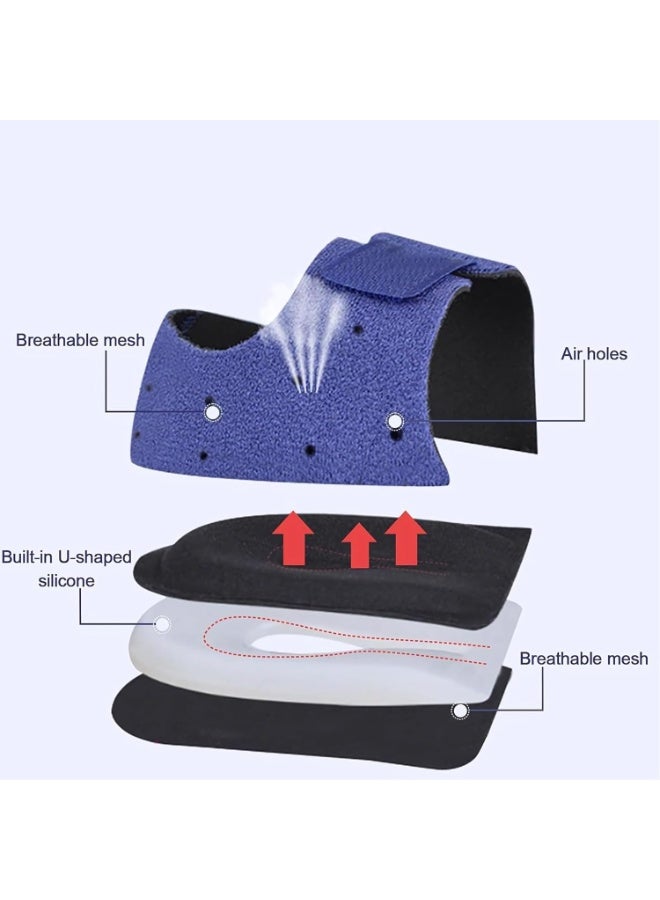 Gel Heel Cups – Silicone Heel Pads for Heel & Ankle Pain Relief, Heel Spur Support, Shock Cushion Inserts for Men & Women (Blue – Pair) - Image 2