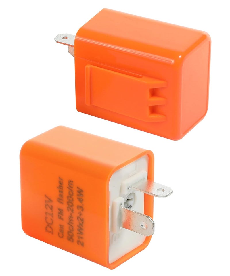 RACOONA راكونا 2 قطعة مرحل وميض LED، مرحل إشارة الانعطاف، مرحل وميض ملحقات السيارة، مرحل إشارة انعطاف إلكتروني ثنائي السن، مرحل وميض مؤشر LED 12V فائق لإشارة الانعطاف للدراجات النارية والسيارات - Image 5