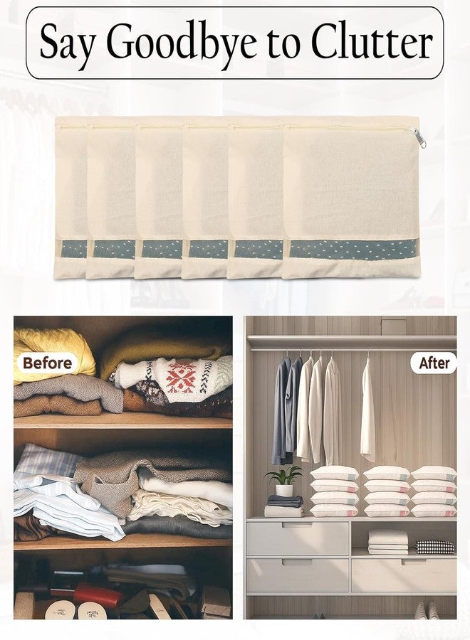 KRIVAZ Cotton Saree Bags/Covers For Storage Big Size Single With Zip Closure For Clothes Bags And Wardrobe Organizer With Transparent Mesh Window, Beige (Cloth Cover (Pack Of 2)) - Image 5