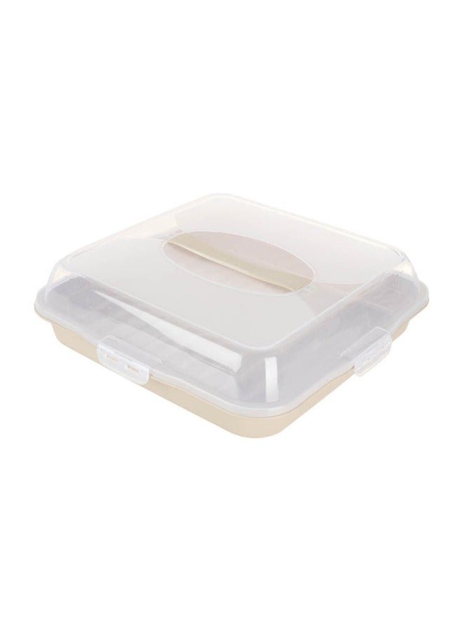 Dunya Plastik Dunia Lock & Fresh Beige Square Party Butler - Versatile Dough, Bakery, and Cake Carrier - Airtight Lid - BPA-Free - Image 3