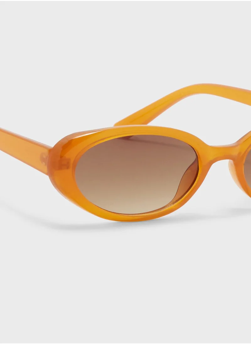 جينجر Oval Len Sunglasses