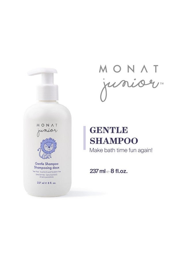 monat شامبو مونات جونيور™ اللطيف - شامبو شعر آمن ولطيف وغير مسبب للتهيج للأطفال. طبيعي بالكامل، خالي من الدموع، خالي من الكبريتات والبارابين - الوزن الصافي 237 مل / 8 أونصة سائلة - Image 2