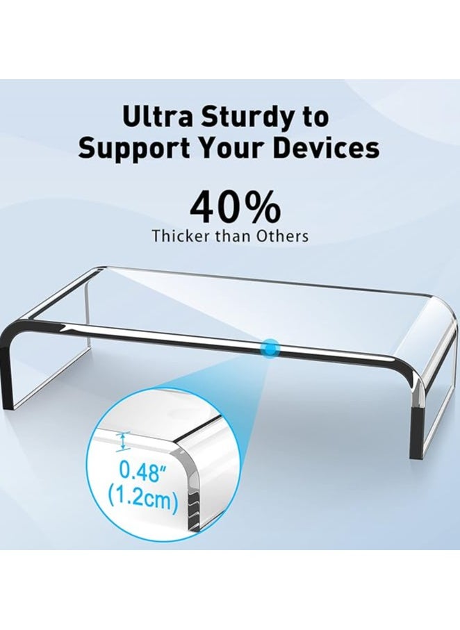 erorex - Monitor Stand, Custom Size Monitor Riser/Computer Stand for Home Office Business w/Sturdy Platform, PC Desk Stand for Keyboard Storage & Multi-Media Laptop Printer TV Screen - Image 1