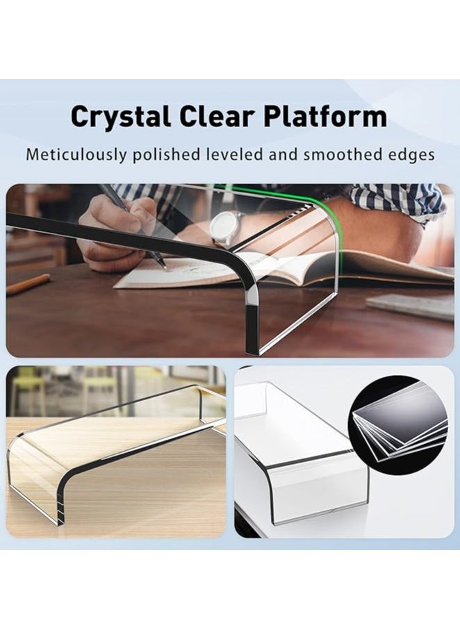 erorex - Monitor Stand, Custom Size Monitor Riser/Computer Stand for Home Office Business w/Sturdy Platform, PC Desk Stand for Keyboard Storage & Multi-Media Laptop Printer TV Screen - Image 1