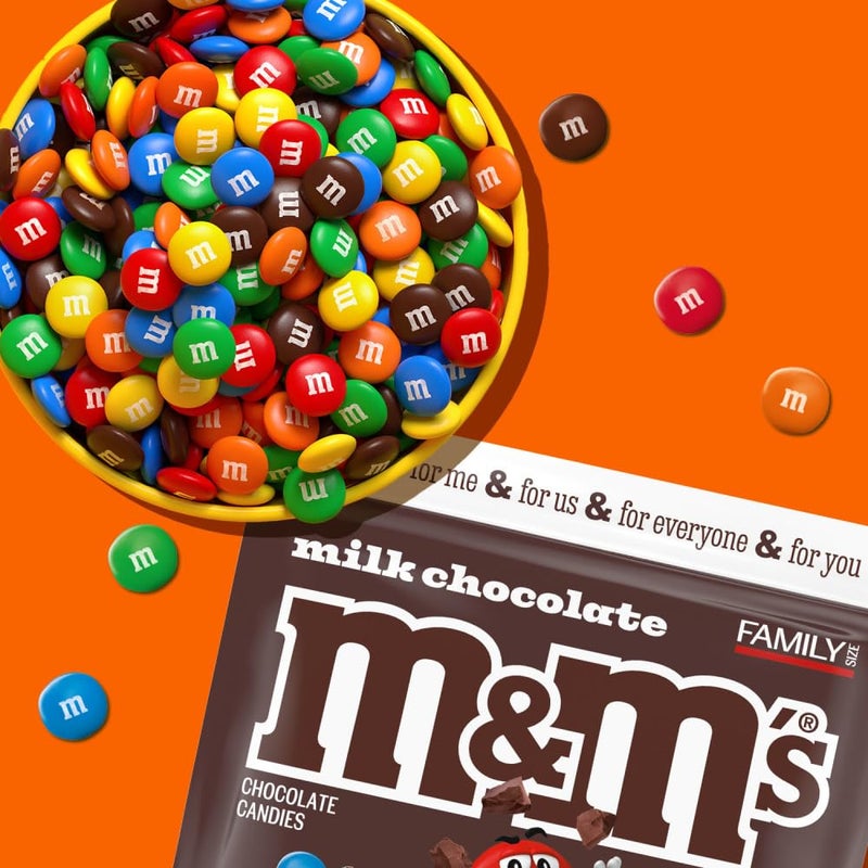 M&M'S Milk Chocolate Candy, Family Size, 18 oz Resealable Bulk Candy Bag - Image 5